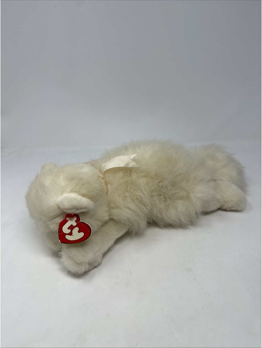 Ty Classic “Angel” the White Persian Cat w/ Pink Bow Plush 1997